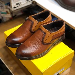 خرید اینترنتی کفش چرم مردانه مدل وجدانی رنگ عسلی