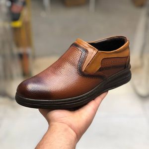فروش اینترنتی کفش چرم مردانه مدل وجدانی رنگ عسلی