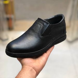 خرید اینترنتی کفش چرم مردانه مدل وجدانی رنگ مشکی