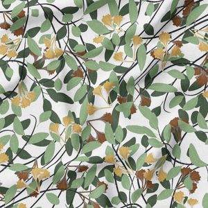 پارچه لباسی شومیز پارچه الف مدل کرپ بوگاتی طرح شاخ و برگ فرنا کد 4011357