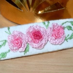 خرید آنلاین گیره مو فرانسوی سایز بزرگ گلدوزی شده با دست