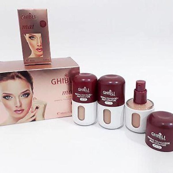 کرم پودر گیاهی فول کاور و ضد آب جیبلی SPF 25 حجم 40 میل GHIBLI
