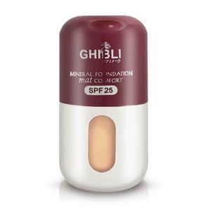 خرید اینترنتی کرم پودر گیاهی فول کاور و ضد آب جیبلی SPF 25 حجم 40 میل GHIBLI