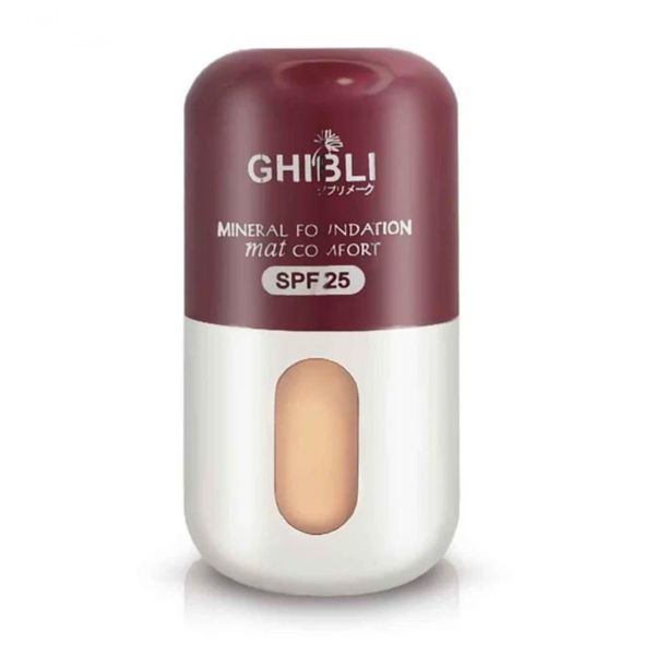 کرم پودر گیاهی فول کاور و ضد آب جیبلی SPF 25 حجم 40 میل GHIBLI
