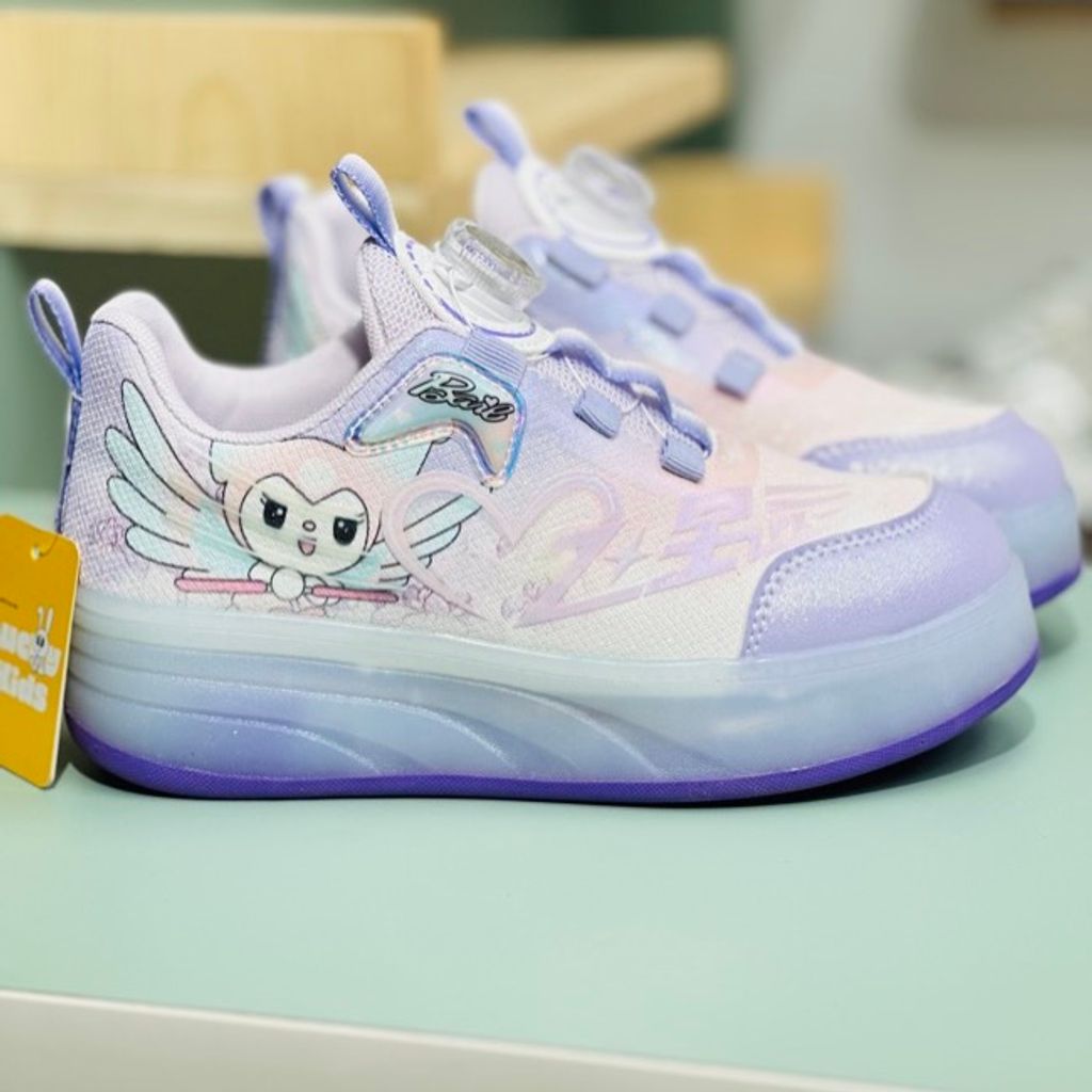 خرید اینترنتی قیمت کتونی دخترانه اسکیتی چراغدار طرح کرومی برند KIDS KING کد 4022802