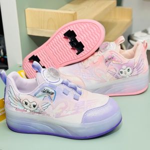 خرید اینترنتی قیمت کتونی دخترانه اسکیتی چراغدار طرح کرومی برند KIDS KING کد 4022802