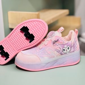 خرید اینترنتی قیمت کتونی دخترانه اسکیتی چراغدار طرح کرومی برند KIDS KING کد 4022802