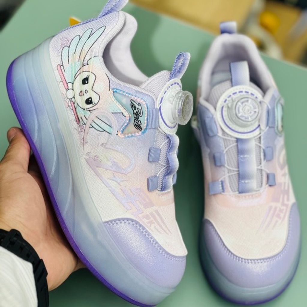 خرید اینترنتی قیمت کتونی دخترانه اسکیتی چراغدار طرح کرومی برند KIDS KING کد 4022802