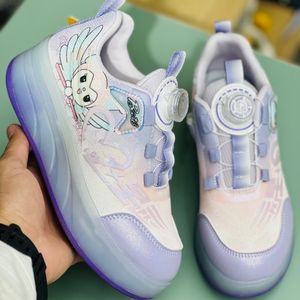 خرید اینترنتی قیمت کتونی دخترانه اسکیتی چراغدار طرح کرومی برند KIDS KING کد 4022802