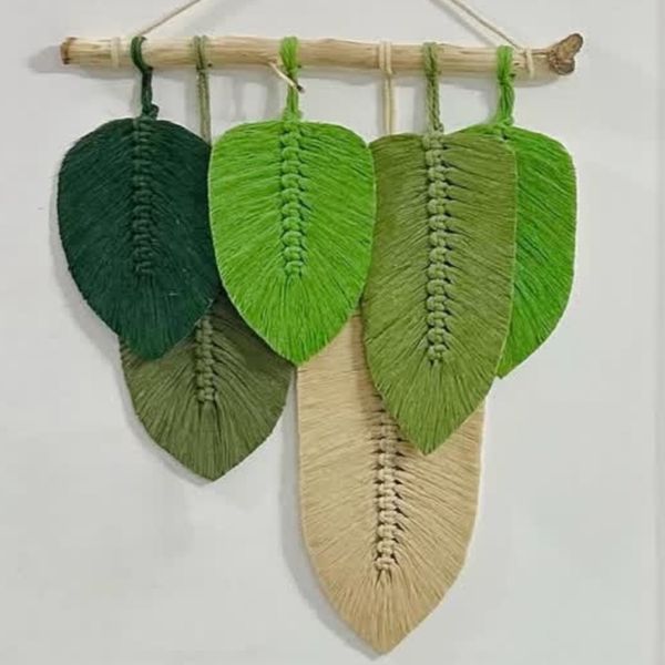 دیوارکوب برگ مکرومه بافی مدل رها