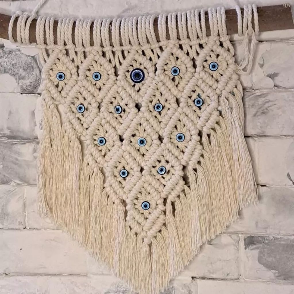 خرید اینترنتی دیوارکوب چشم نظر مکرومه بافی مدل هما