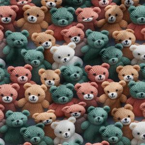فروش اینترنتی پارچه مخمل روبالشی پارچه باما طرح 5 بعدی خرس تدی کد 5013517