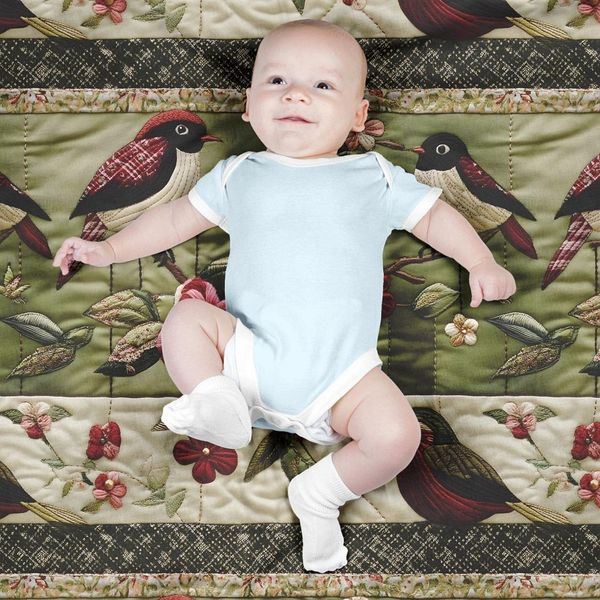 پارچه مخمل پارچه باما طرح 5 بعدی پرندگان کد 5013522