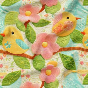فروش اینترنتی پارچه مخمل پارچه باما طرح 5 بعدی پرندگان کد 5013524