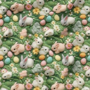 خرید انلاین پارچه مخمل پارچه باما طرح 5 بعدی خرگوش بازیگوش کد 5013528