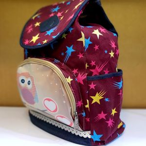 فروش اینترنتی کوله پشتی دخترانه طرح جغد و ستاره