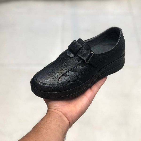 کفش طبی چرم زنانه مدل باران رنگ مشکی