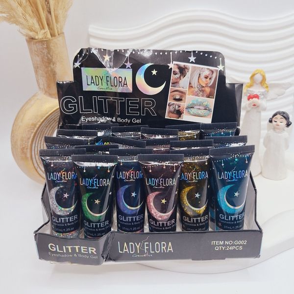 گلیتر مایع تیوپی طرح ماه و ستاره برند GLITTER
