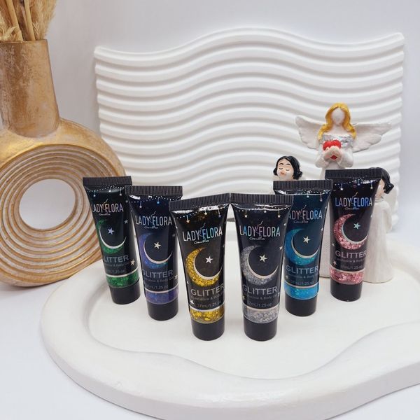 گلیتر مایع تیوپی طرح ماه و ستاره برند GLITTER