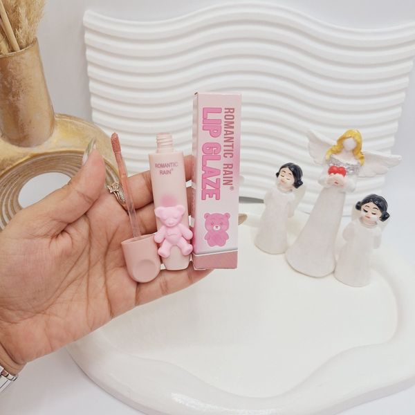لیپ گلاس خیس طرح خرس کیوت برند ROMANTIC RAIN