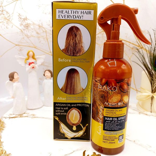 اسپری دو فاز مدل روغن آرگان پروتیین حجم 250 میل برند راکو RAKO اصلی