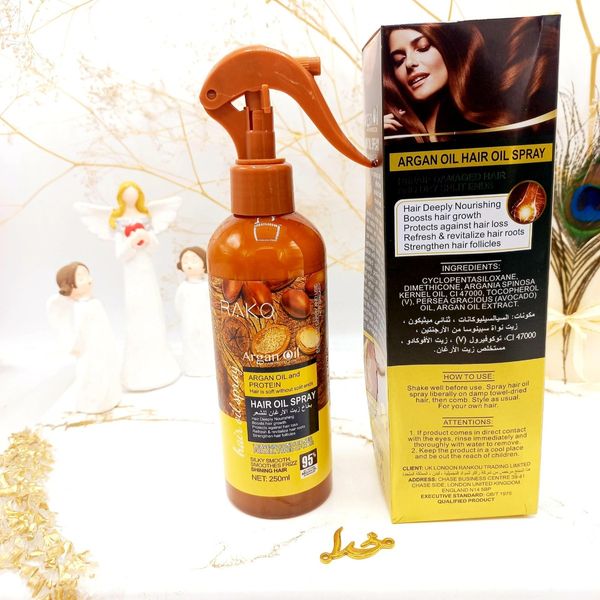 اسپری دو فاز مدل روغن آرگان پروتیین حجم 250 میل برند راکو RAKO اصلی