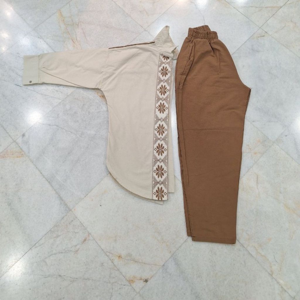 خرید انلاین ست شومیز و شلوار لنین گلدوزی