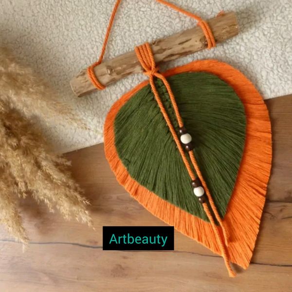 دیوارکوب دو برگ مکرومه بافی دکوراتیو مدل چرچیل