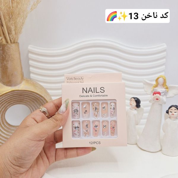 پک اختصاصی کامل ناخن مصنوعی طرح های خاص NAILS با چسپ ناخن دو طرفه (کیفیت ت