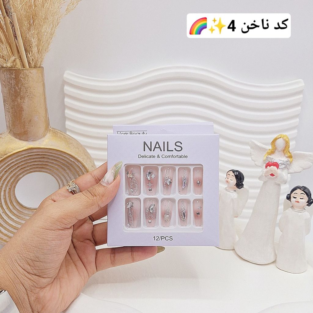 قیمت پک اختصاصی کامل ناخن مصنوعی طرح های خاص NAILS با چسپ ناخن دو طرفه (کیفیت ت
