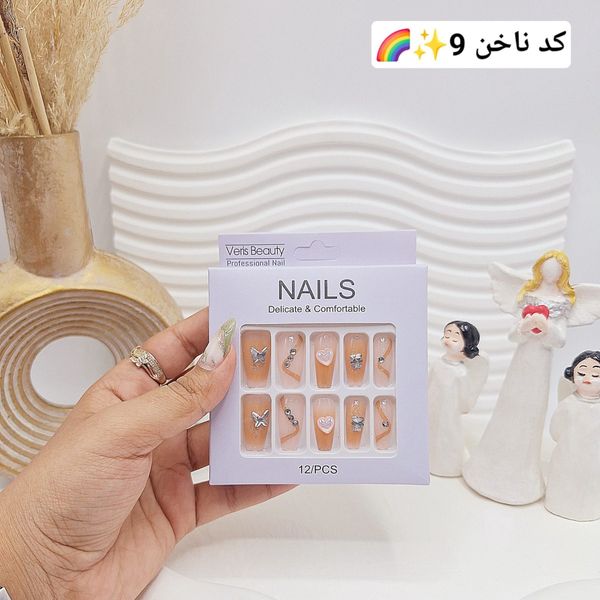 پک اختصاصی کامل ناخن مصنوعی طرح های خاص NAILS با چسپ ناخن دو طرفه (کیفیت ت