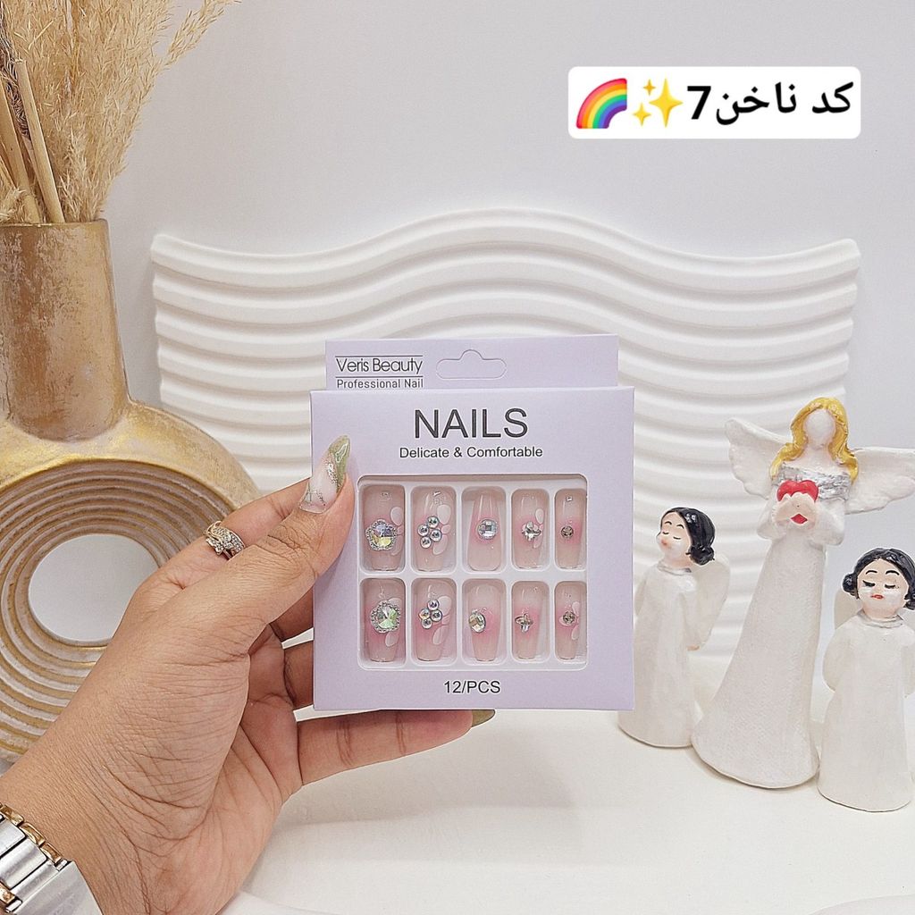 خرید اینترنتی پک اختصاصی کامل ناخن مصنوعی طرح های خاص NAILS با چسپ ناخن دو طرفه (کیفیت ت