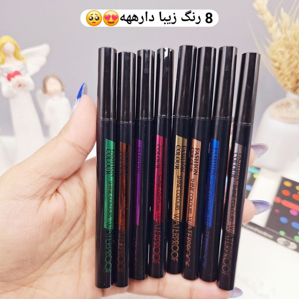 فروش اینترنتی پک 12 تایی خط چشم رنگی فوق العاده زیبا و ضد آب ترند YABAGLIAN