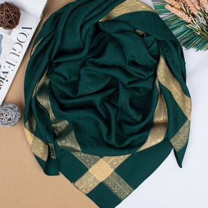 خرید اینترنتی روسری ابریشم ساده  دور طلایی