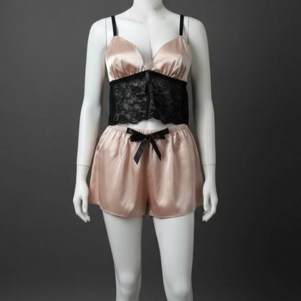 ست نیمتنه و شورت ساتن