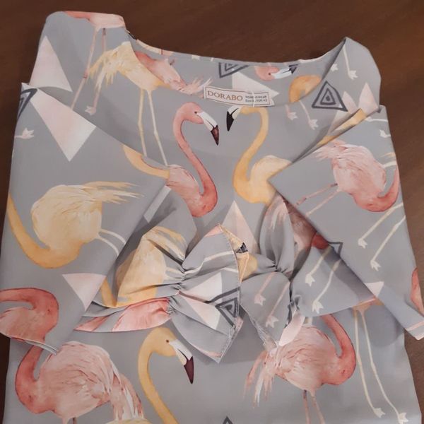 بلوز مجلسی زنانه طرح فلامینگو سایز 44 وارداتی