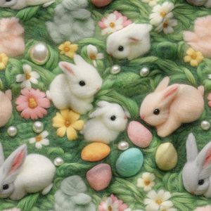 خرید آنلاین پارچه مخمل پارچه باما طرح 5 بعدی درخت خرگوش کیوت کد 5013534