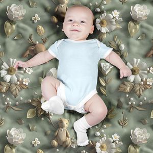 خرید آنلاین پارچه مخمل پارچه باما طرح 5 بعدی خرسی کد 5013539