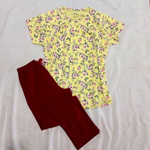 تیشرت و شلوار زنانه زرد