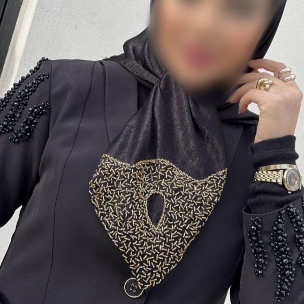 مشخصات روسری جواهر دوزی مشکی