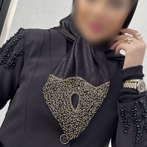 روسری جواهر دوزی مشکی