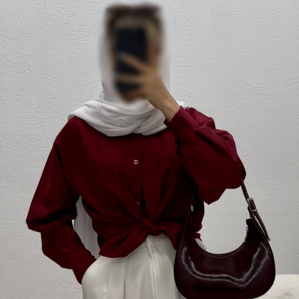 شومیز سیمپل زرشکی