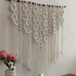 قیمت ارزان دیوارکوب مکرومه گل شیپوری طرح اختصاصی چشم نواز