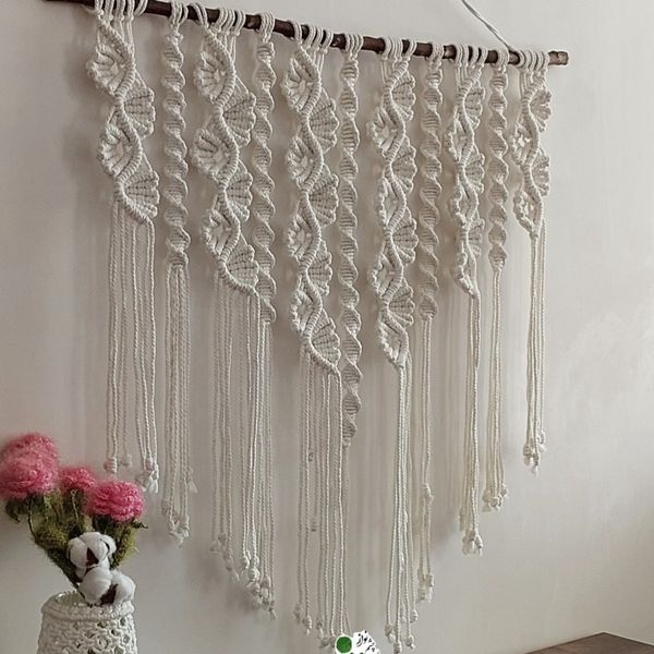 دیوارکوب مکرومه طرح برگ انگور اختصاصی چشم نواز