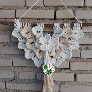 خرید انلاین دیوارکوب مکرومه بافی طرح گلهای شیپوری طرح اختصاصی چشم نواز