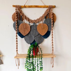 قیمت ارزان شلف چوبی مکرومه بافی طرح مهرو