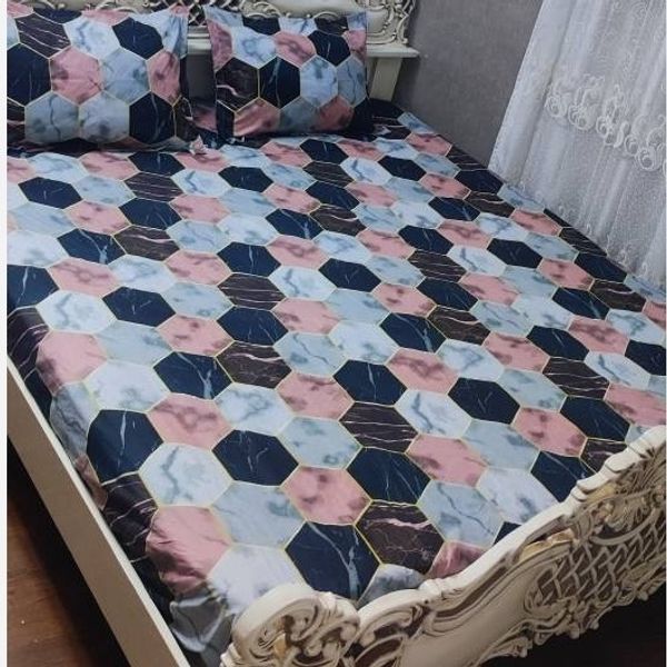 روتختی دونفره شیش ضلعی صورتی روکش دو نفره شش ضلعی کالباسی ملحفه شیش ضلعی گلبهی