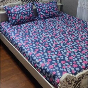 روتختی دونفره گلریز صورتی روکش تشک دونفره گل ریز صورتی