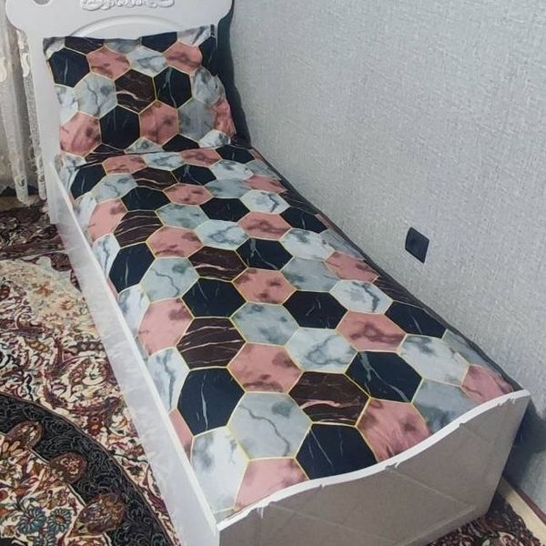 روتختی یک نفره ملحفه یک نفره شیش ضلعی صورتی گلبهی