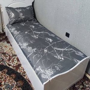 فروش اینترنتی روتختی یک نفره طوسی سفید روکش تشک یکنفره طوسی